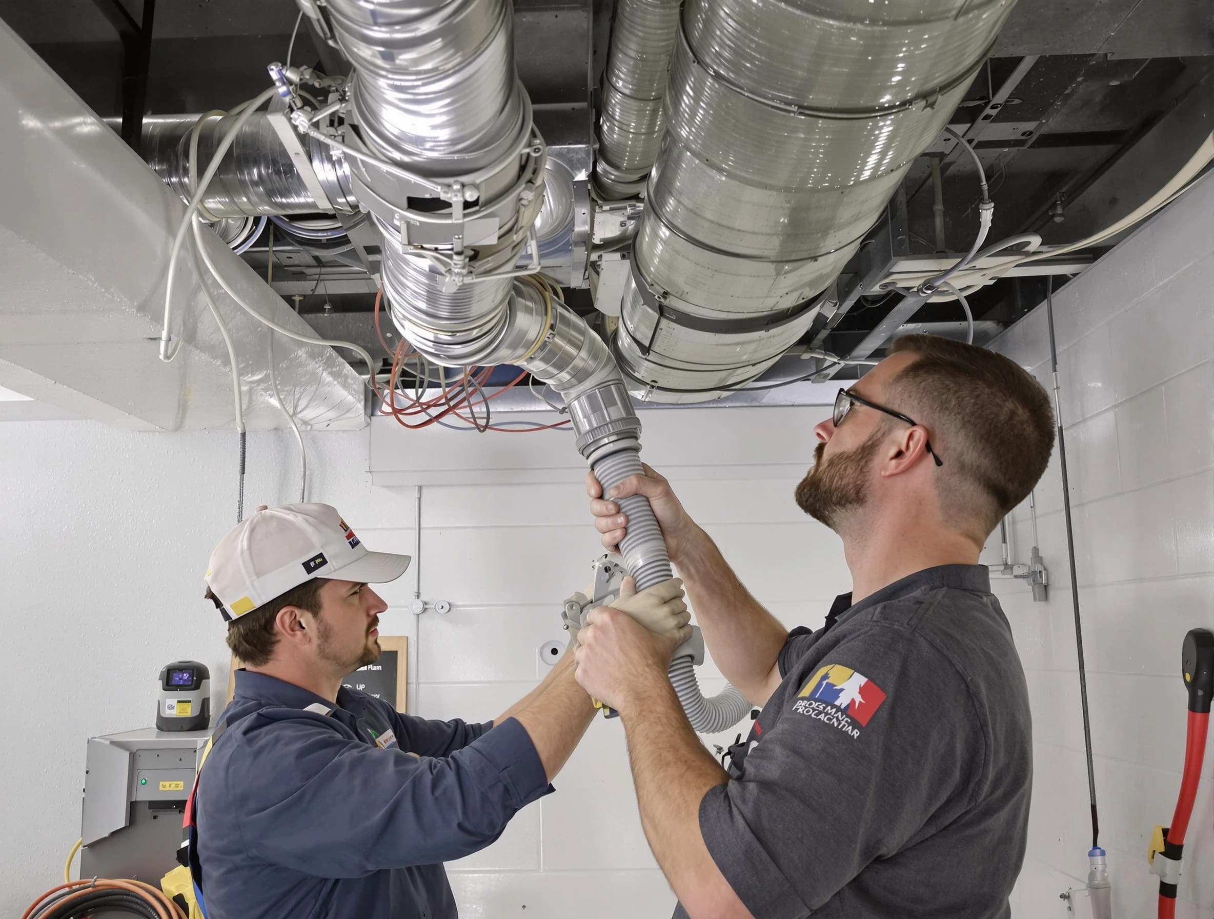 New River Air Duct Cleaning technician performing thorough AC duct cleaning in New River