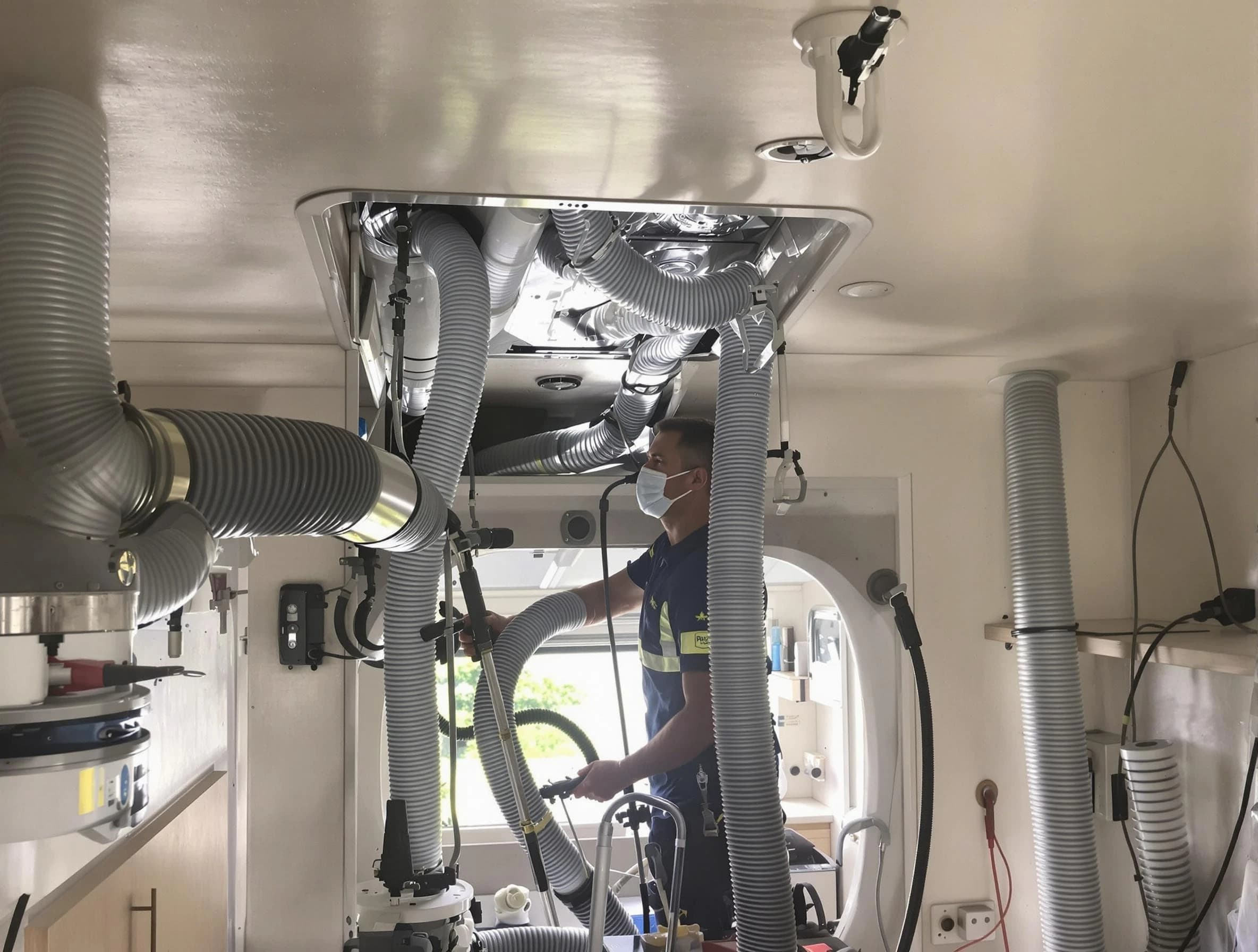 New River Air Duct Cleaning specialist performing precise mobile home duct cleaning in New River