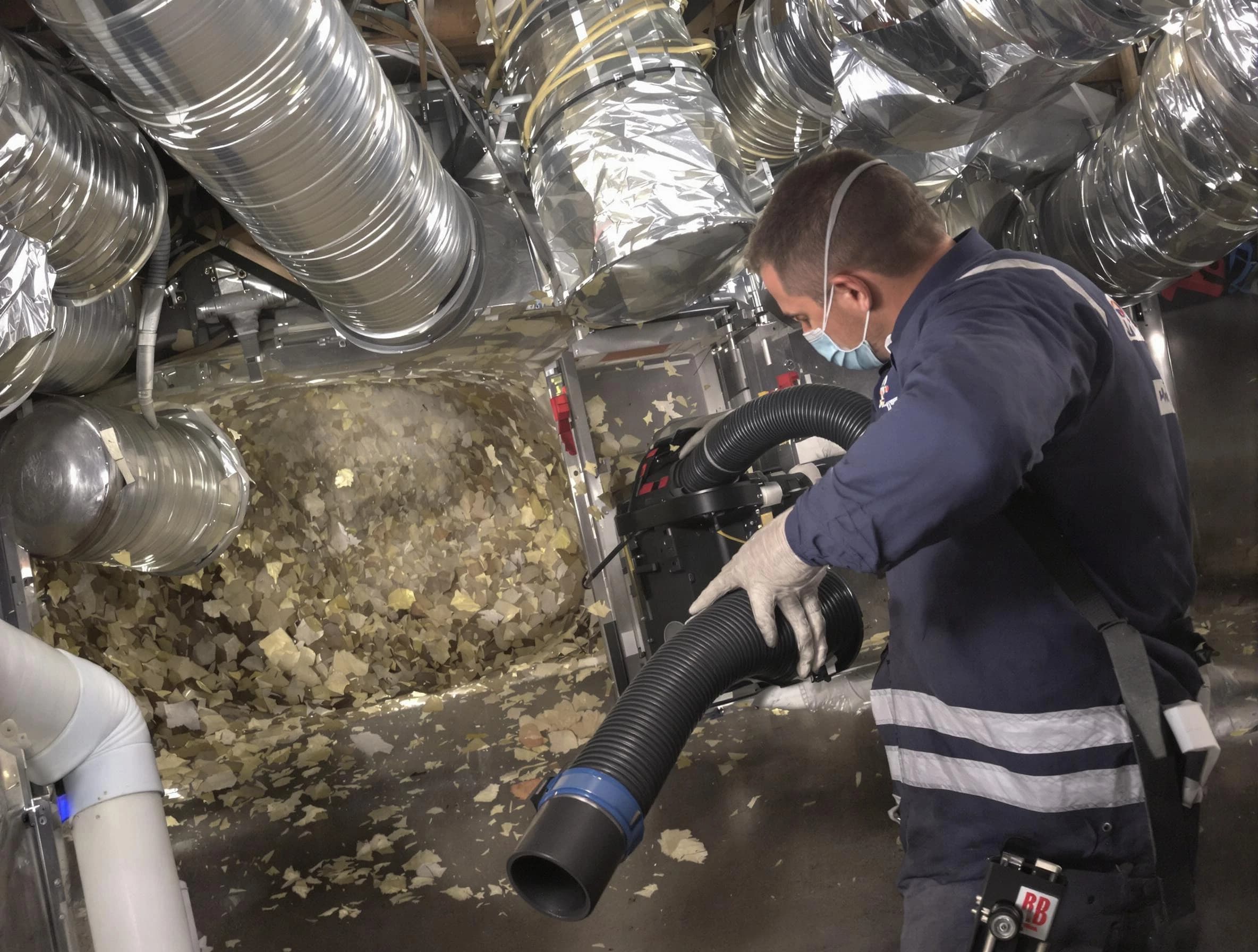 New River Air Duct Cleaning specialist operating negative pressure cleaning equipment for thorough duct maintenance in New River