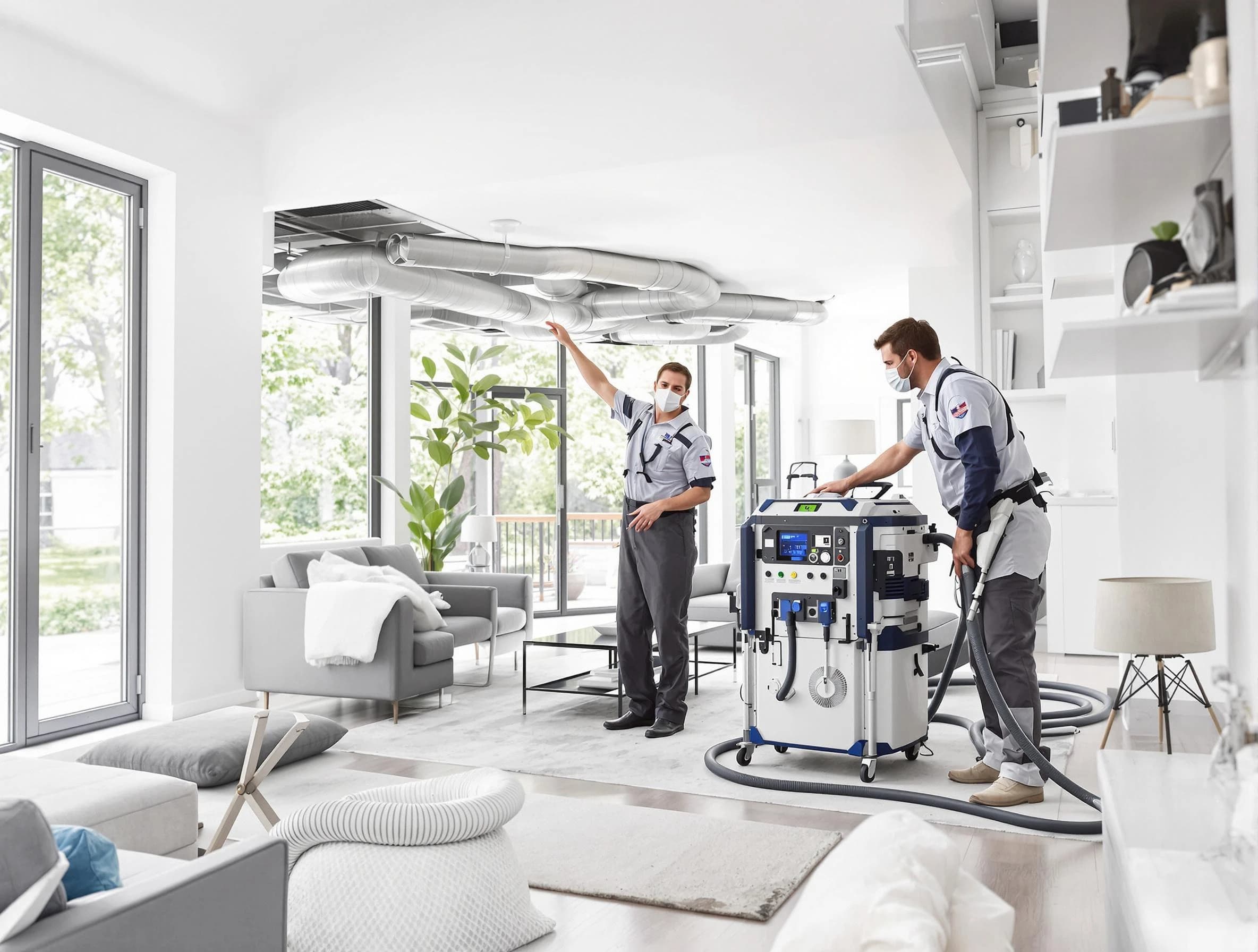 New River Air Duct Cleaning professional conducting pure air duct cleaning with state-of-the-art equipment in New River