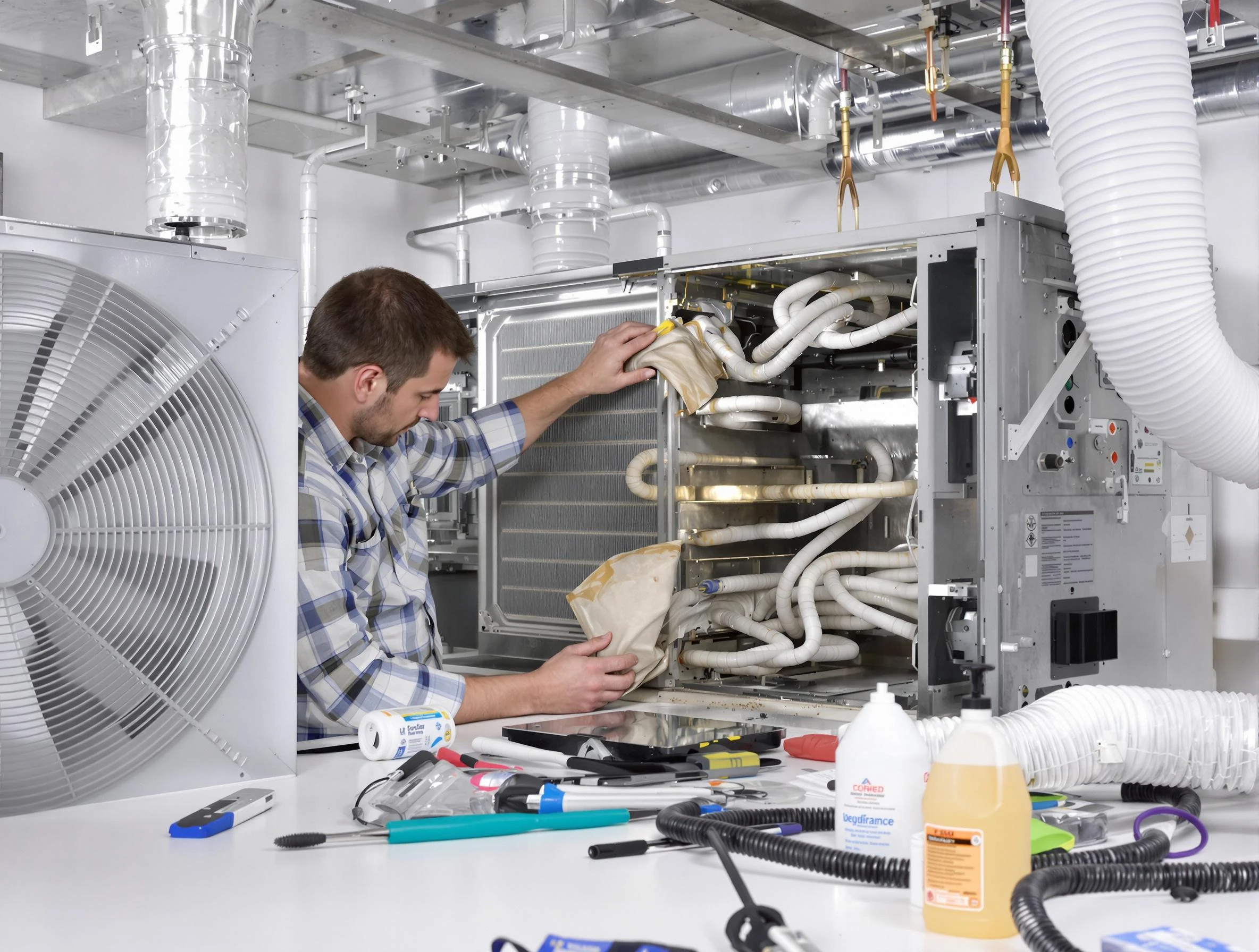 New River Air Duct Cleaning specialist performing precision AC coil cleaning in New River